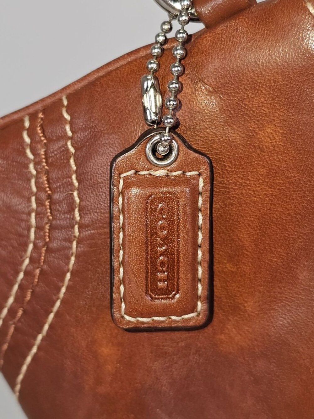 Coach Women's Dark Brown Leather Corner Zipper Wristlet Small 2087 - Picture 3 of 10